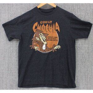 TeeLuv Shirt Mens Large L Gray Short Sleeve Crewneck Count Chocula Graphic Art